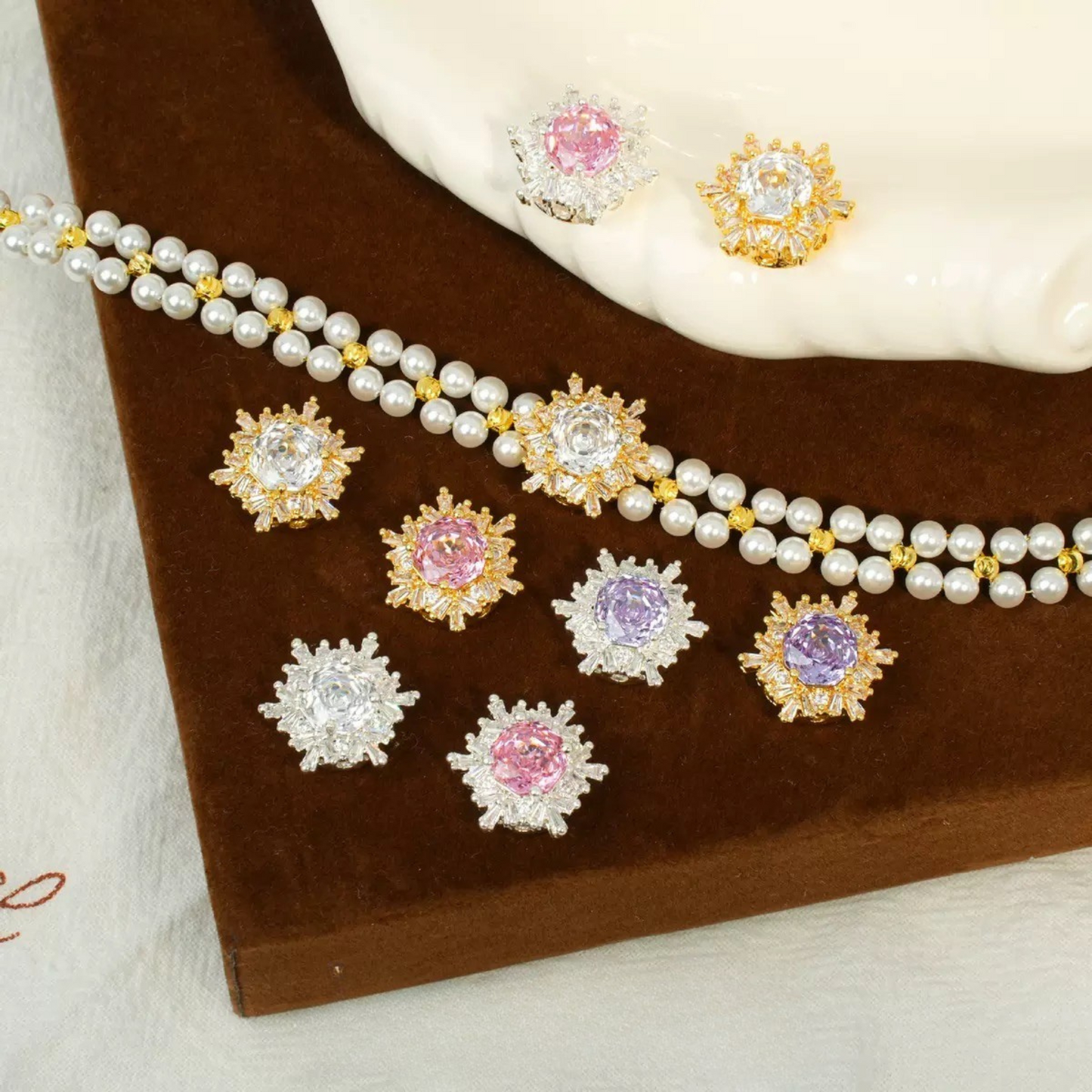 【S02】13*13mm High-Color Zircon Snowflake Charm – Rose Cut Full Pavé CZ Bead for DIY Jewelry (9×18mm)