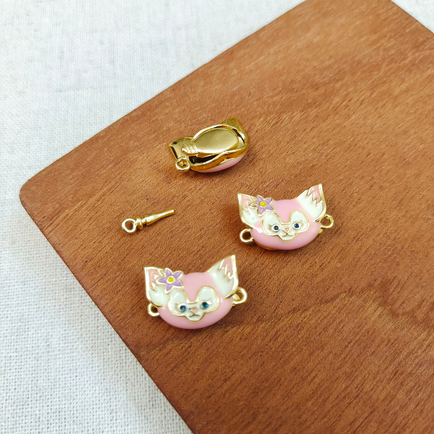 【B13】1PCS Ling Na Belle Charm Clasp – Electroplated Alloy Clasp for DIY Bracelets & Necklaces