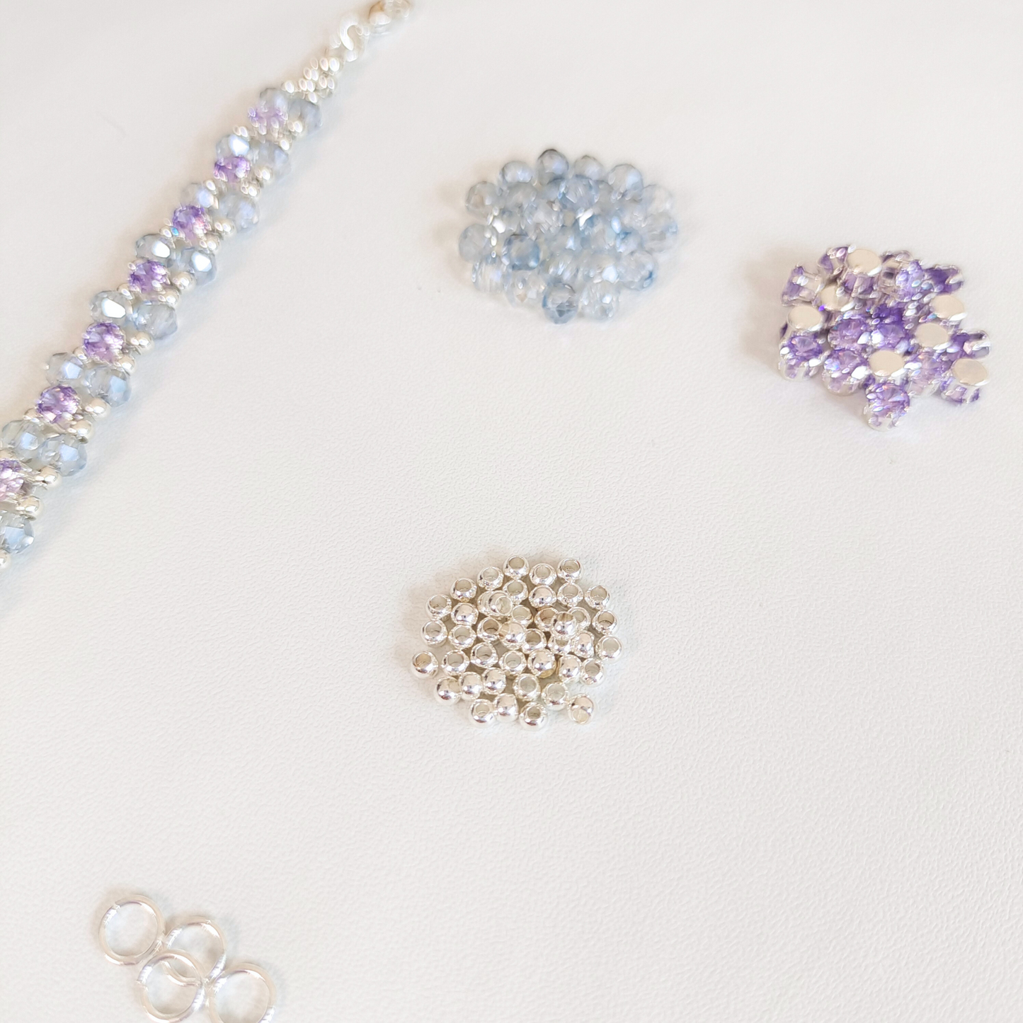 No.14 DIY Bracelet Kit – Purple Iris | Crystals, Zircons, Beads & Full Tutorial