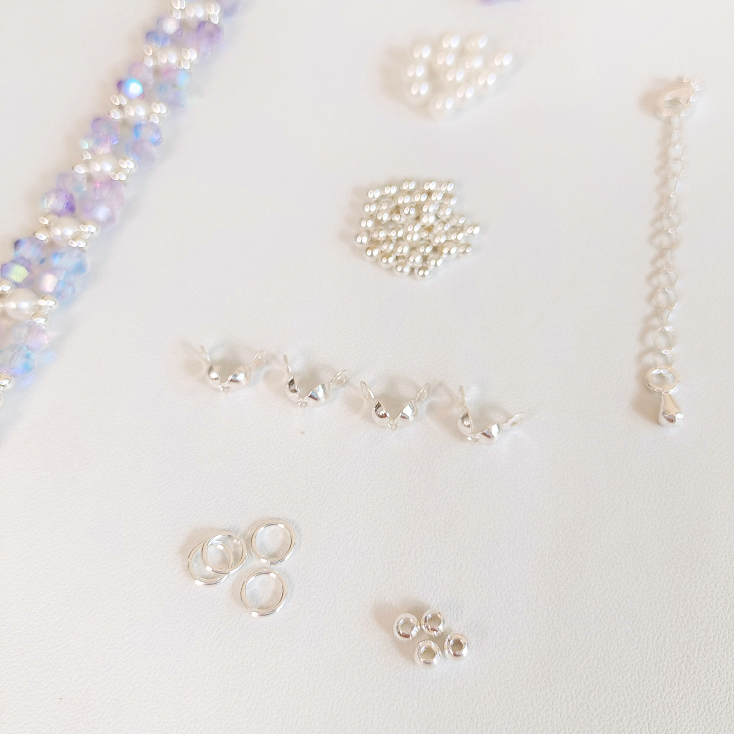 No.34 DIY Bracelet Kit – Aurora Purple | Dreamy Crystal Beads & Pearls with Full Tutorial