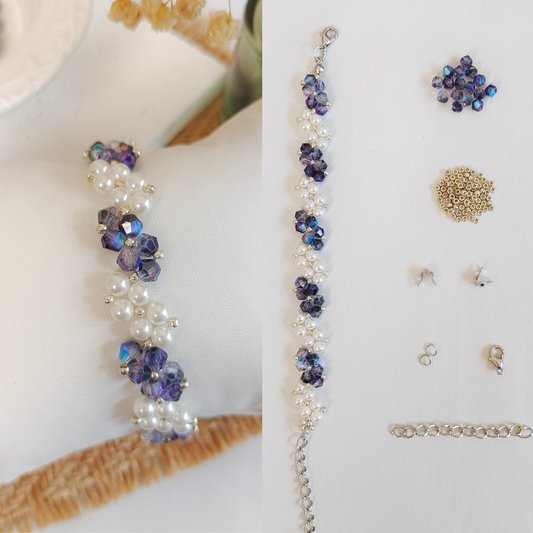 No.31 DIY Bracelet Kit – Starry Dream Blue Beaded Jewelry Set with Full Tutorial