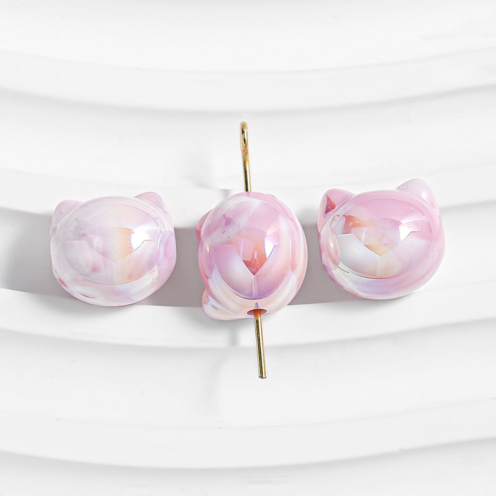 Cat Head Beads - Mabe Mist Fantasia Series