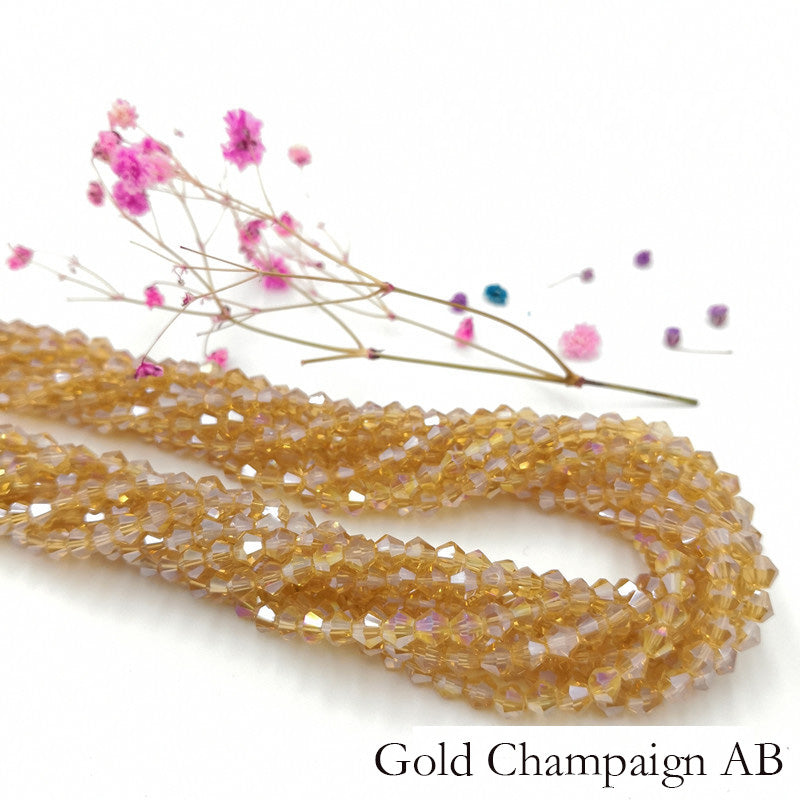 10 Strands 2/3/4mm Bicone Crystal Beads