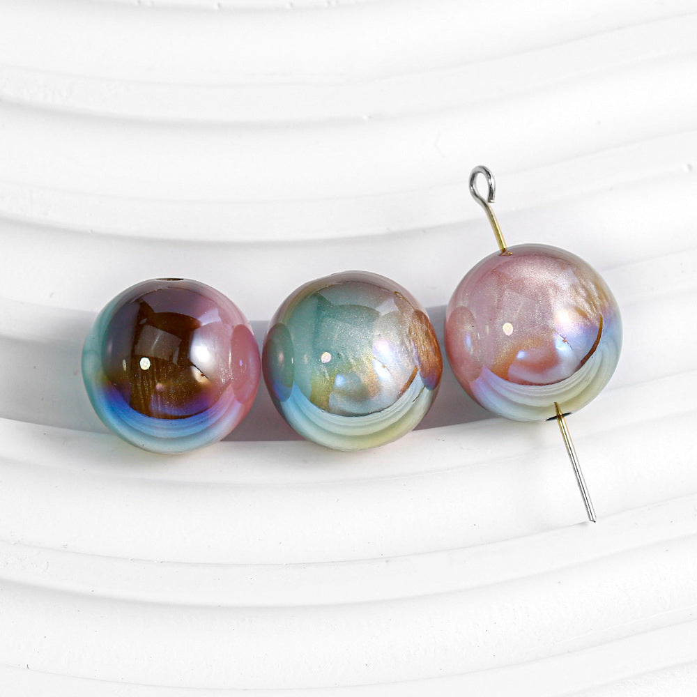 Round Beads - Tri-Color Cloudscape Series