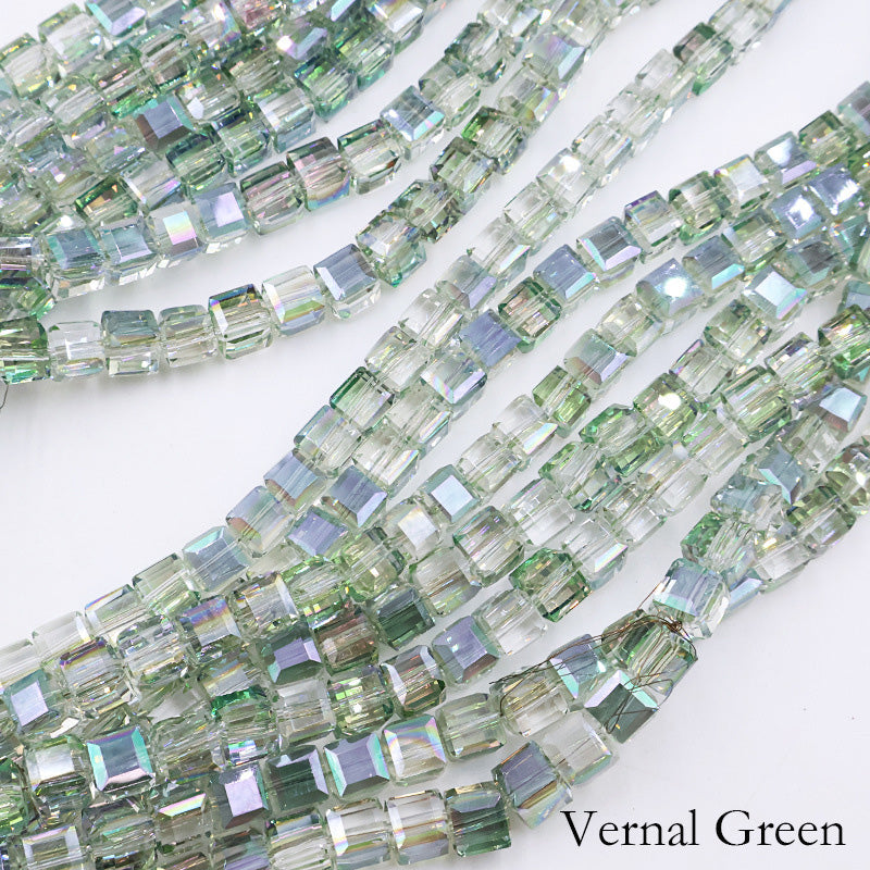 Premium 4/6/8mm Cube Crystal Beads - Ember Gilt Collection