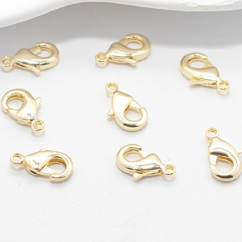 10pcs Plated Brass Lobster Clasps