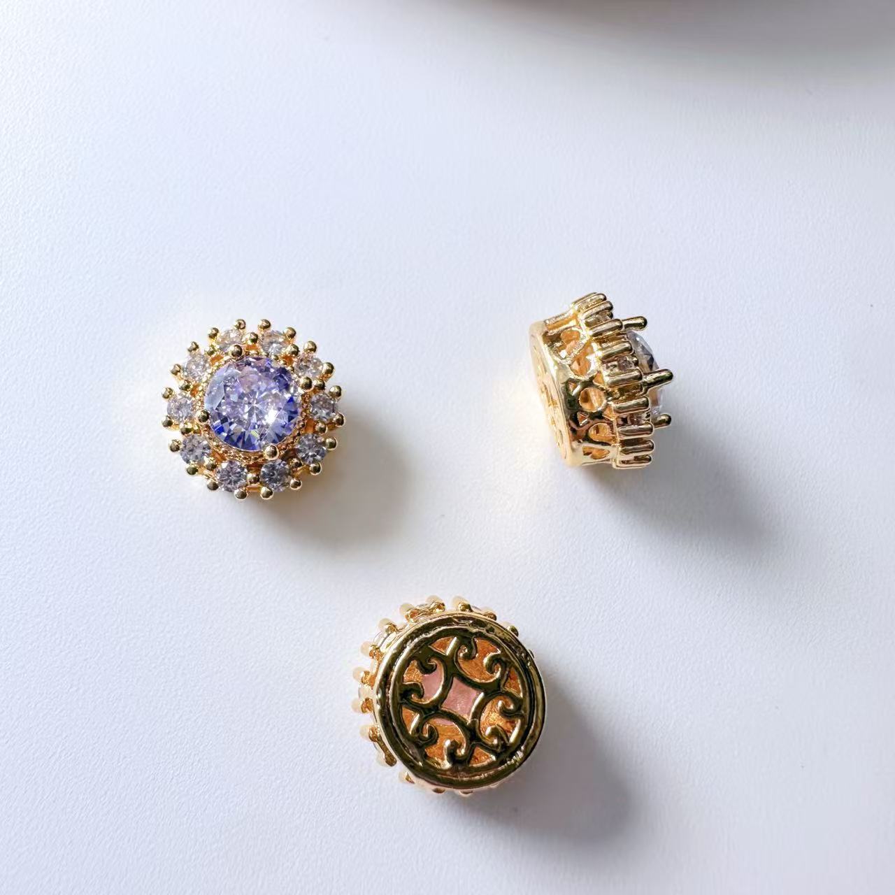 Round Cut CZ Spacer Bead