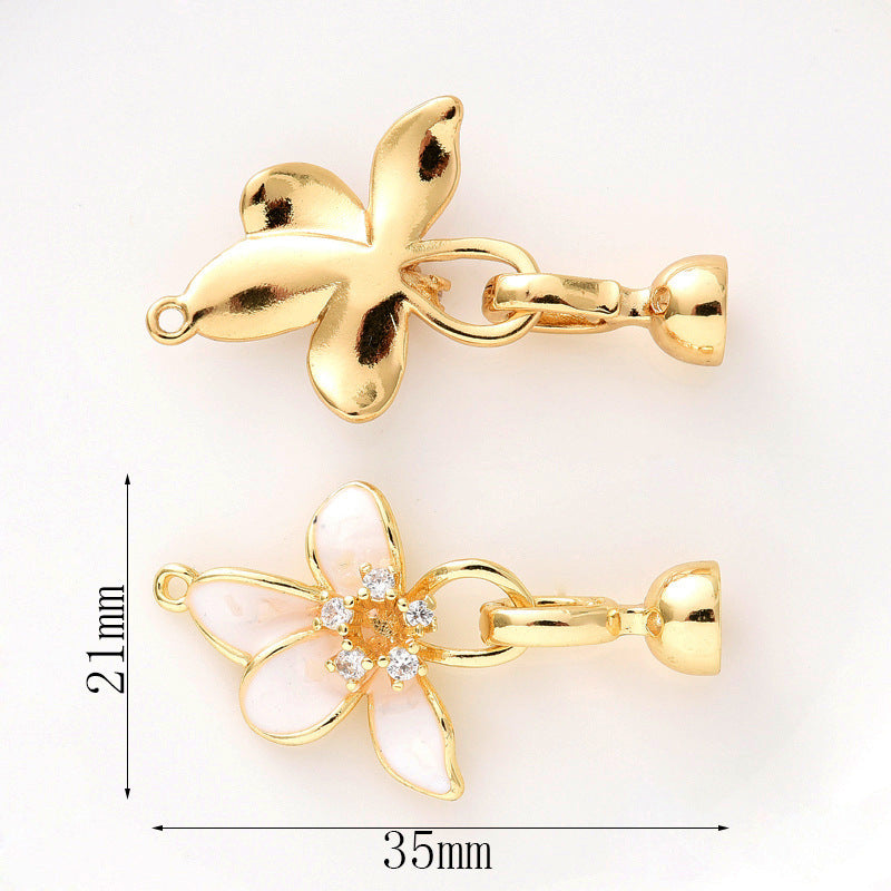 Enamel Petal Clasp Set