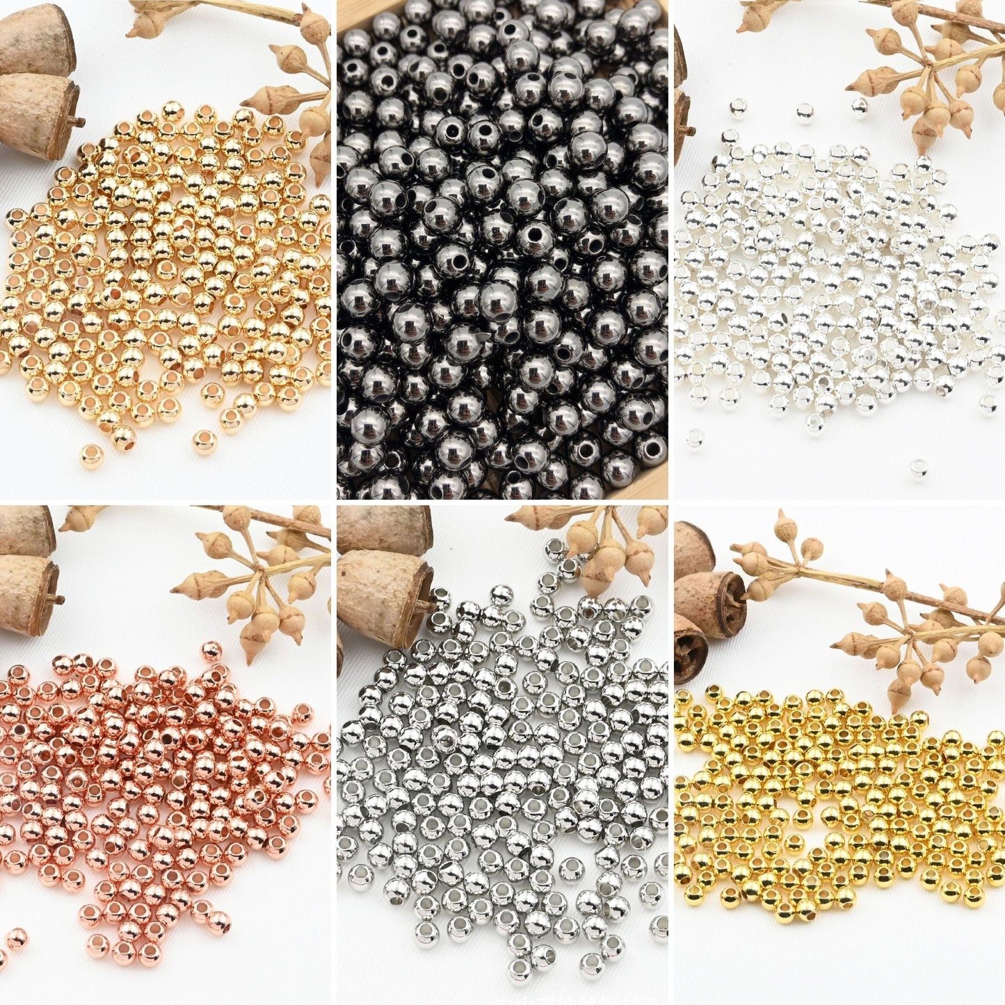 100pcs Smooth Spacer Beads